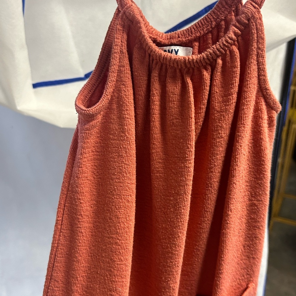Old Navy Orange Smocked Tank Top